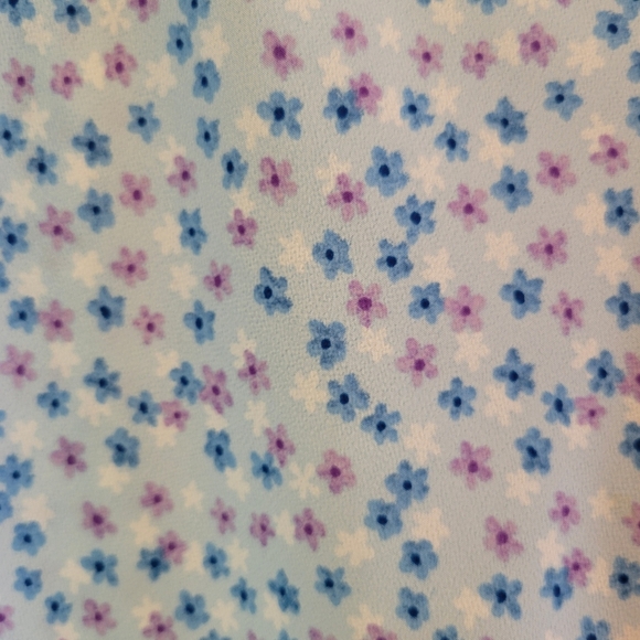 Vintage 90s N.O.E Light Blue Dainty Floral Flowy Skirt - Picture 4 of 8